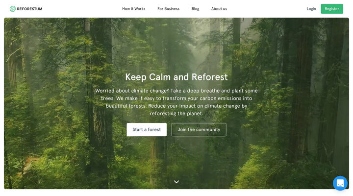 Reforestum · Grow your own forest without leaving home