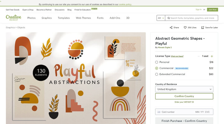 Abstract Geometric Shapes - Playful | Custom-Designed Graphic Objects ~ Creative Market