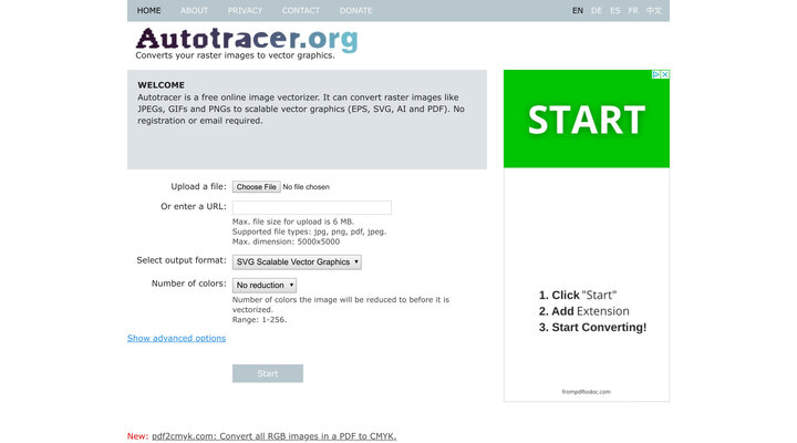 Online image vectorizer