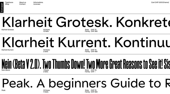 Typefaces | Extraset