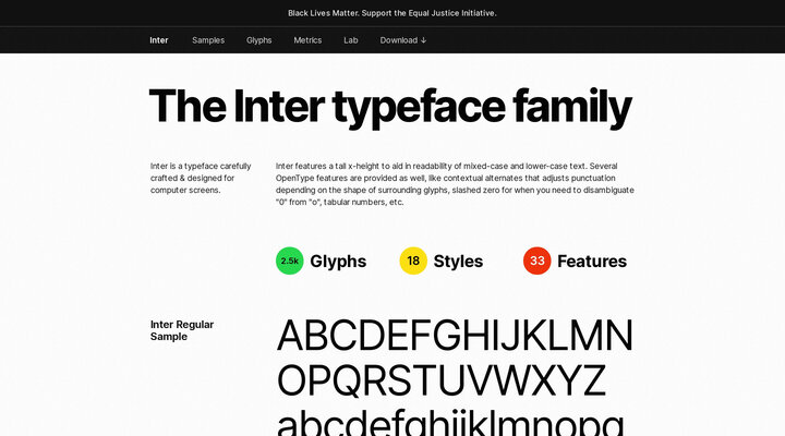 Inter font family