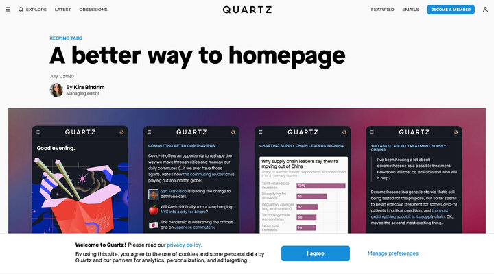 A better way to homepage — Quartz