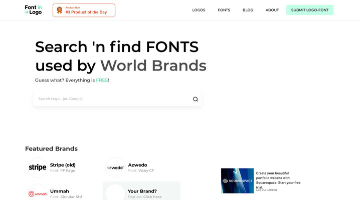 Font In Logo - Search Engine for Logos and Fonts