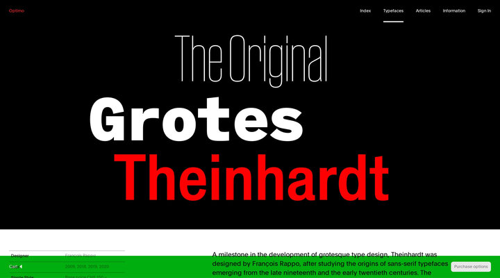 Theinhardt « Typefaces « Optimo