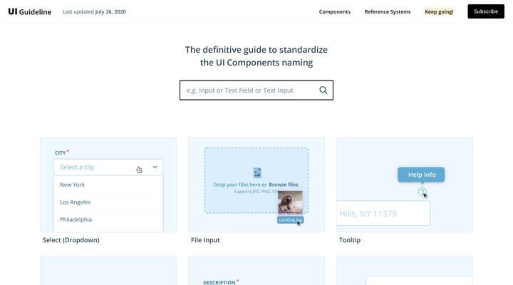 UI Guideline - Component Standardization
