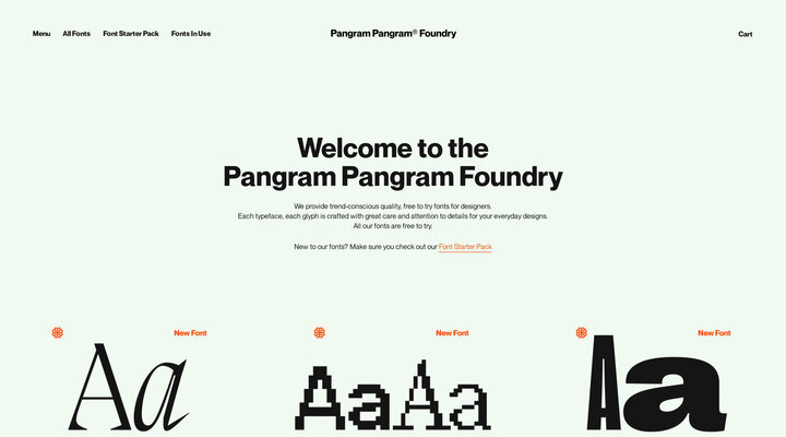 Pangram Pangram Foundry — Free to Try Quality Fonts and Typefaces