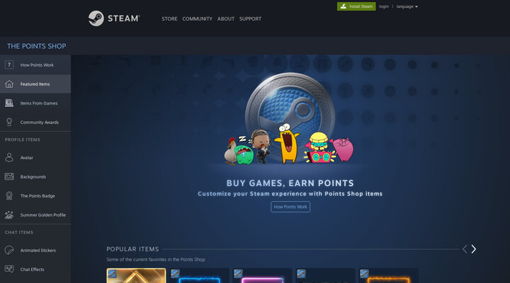 Steam Points Shop