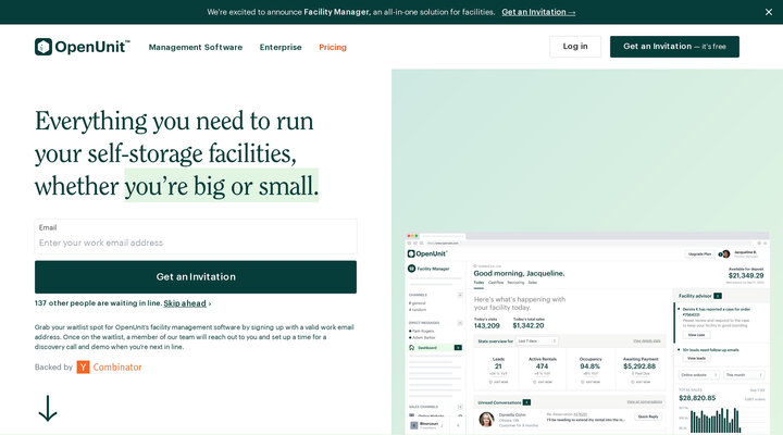 OpenUnit | The Modern Solution for Self-Storage Facilities