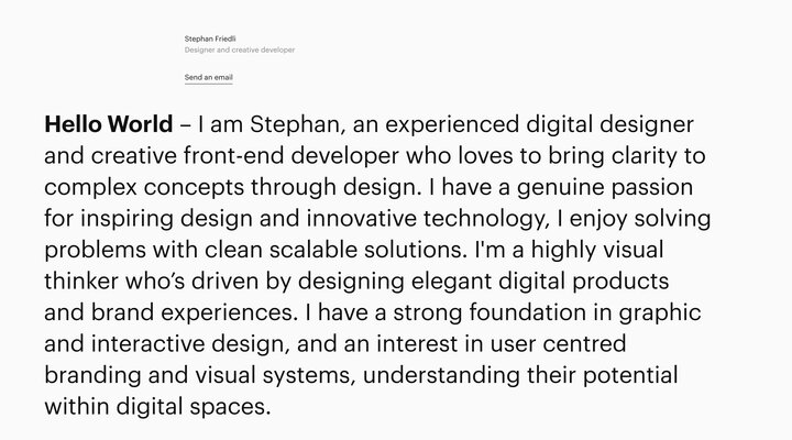 Stephan Friedli | Designer and creative developer