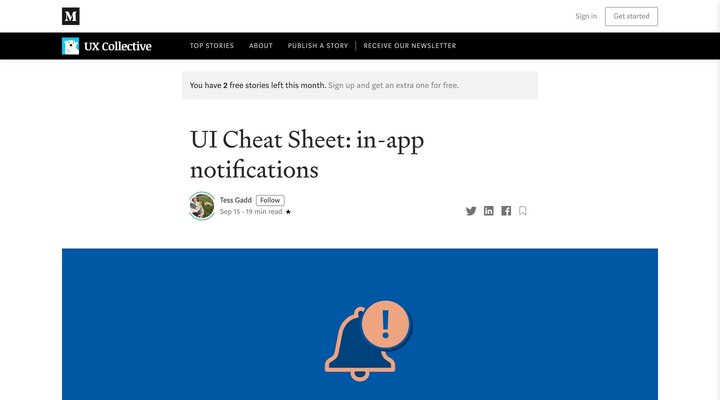 UI Cheat Sheet: in-app notifications