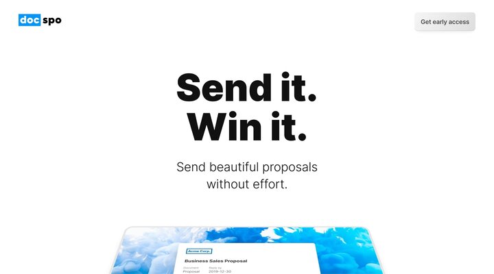 Send beautiful proposals that impress without effort.