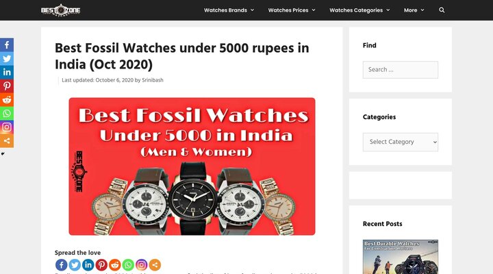 Best Fossil Watches under 5000 rupees 