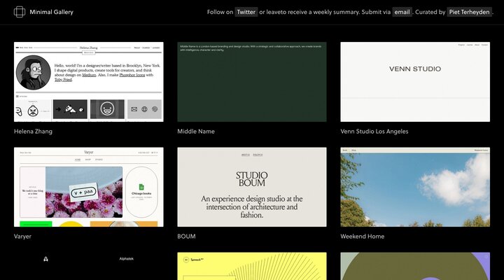 Minimal Gallery – Web design inspiration