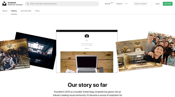 The history of Unsplash