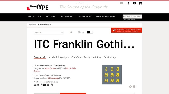 ITC Franklin Gothic™ LT font family | Linotype.com