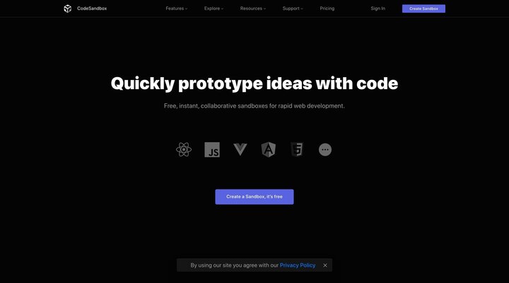 CodeSandbox: Online Code Editor and IDE for Rapid Web Development