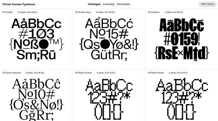Catalogue | Florian Karsten Typefaces