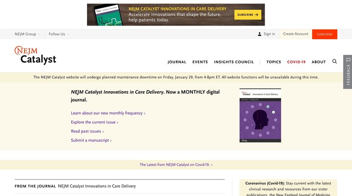 NEJM Catalyst - Home - Practical Innovations in Health Care Delivery