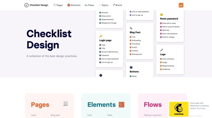Checklist Design - A collection of the best design practices.