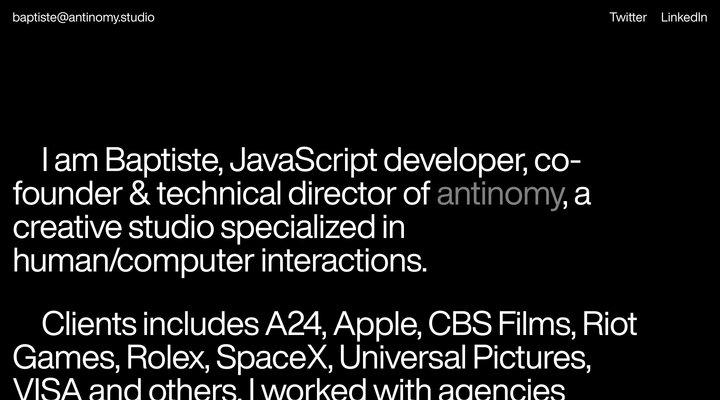 Baptiste Briel | Creative Developer