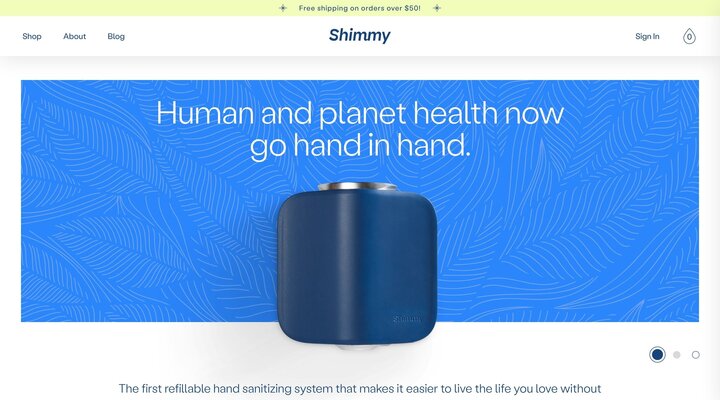 Shimmy Hand Sanitizer Dispensers - Sanitize with Style, Not Plastic