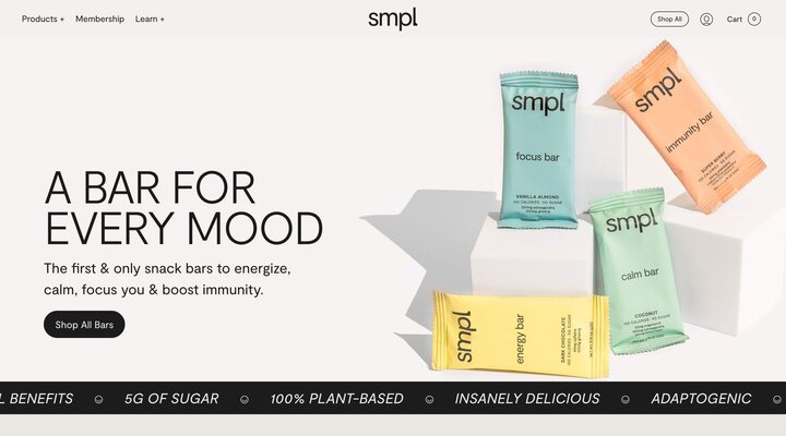Smpl - Functional Snack Bars Made With Adaptogens & Nootropics