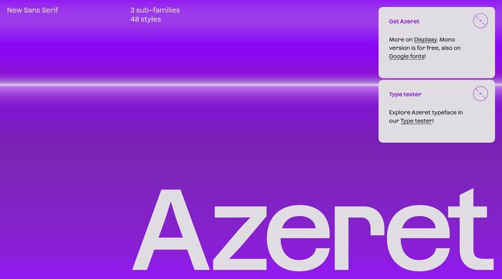 Azeret typeface by DISPLAAY Type Foundry