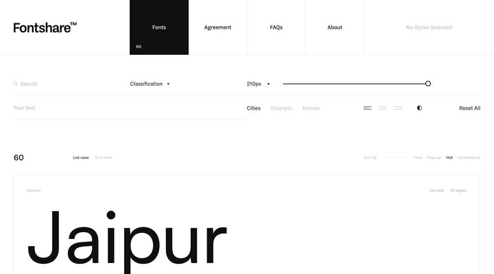 Fontshare: Quality fonts. Free.