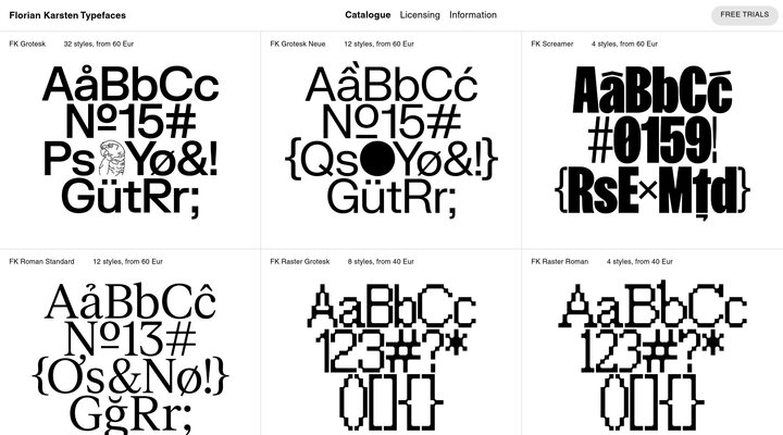 Catalogue | Florian Karsten Typefaces
