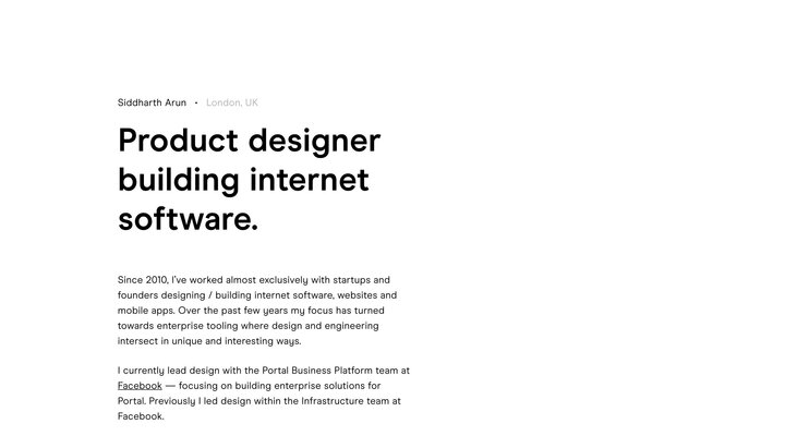 Siddharth Arun — Product Designer