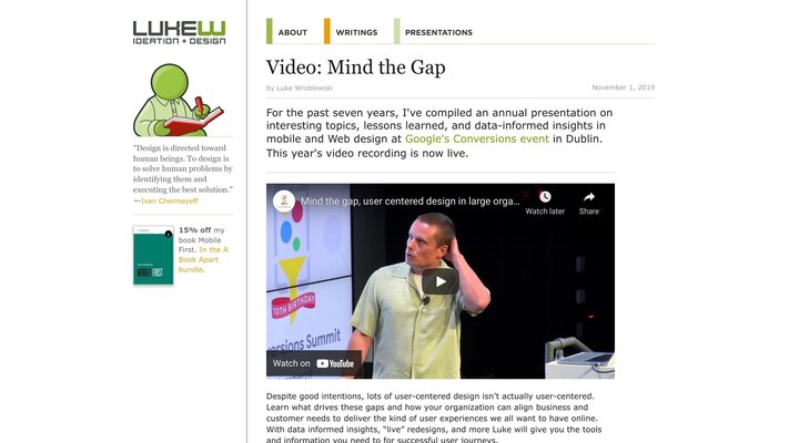 LukeW | Video: Mind the Gap