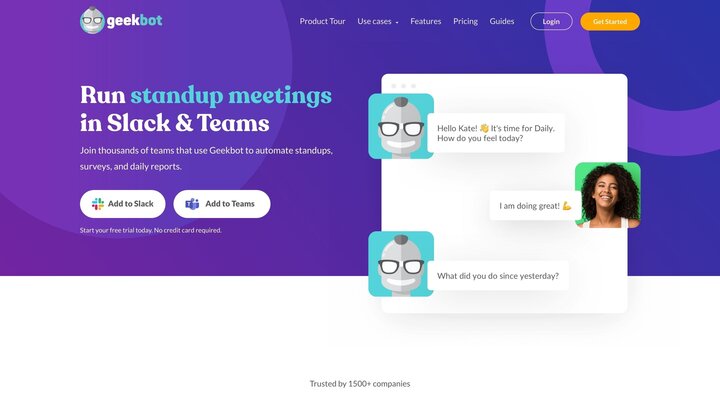 Automate asynchronous standups, retrospectives, and surveys | Geekbot