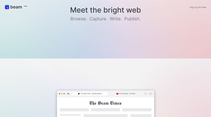 Meet the bright web – beam