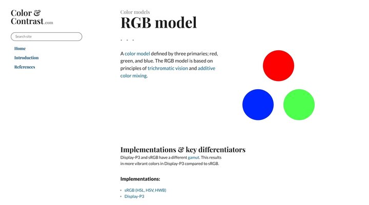 Color and Contrast.com: RGB model