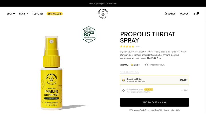 B.Immune Throat Spray - Propolis Spray