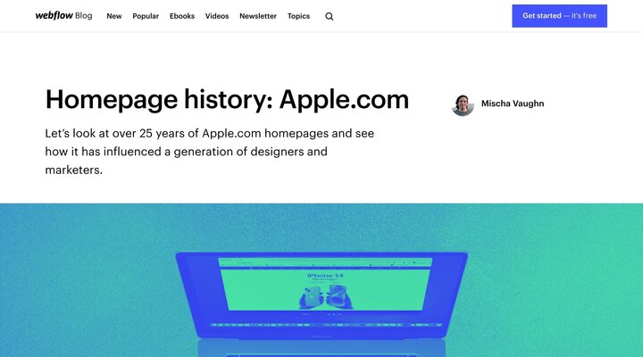 Homepage history: Apple.com | Webflow Blog