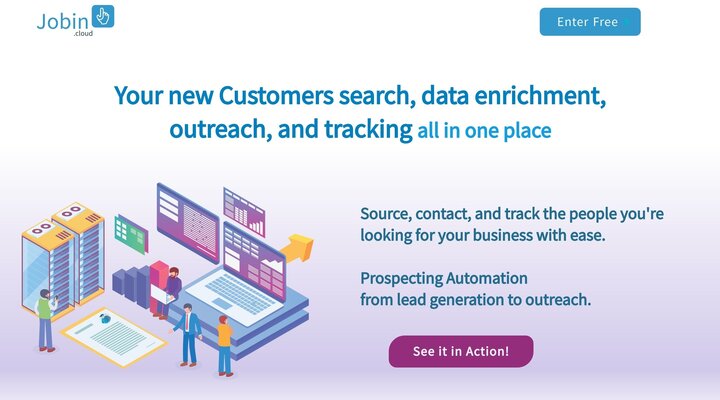 Search partners, prospects and Customers, CRM and automatic outreach | Jobin.cloud