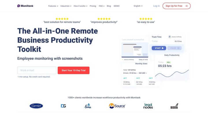 Employee Monitoring Software Free | Employee Tracking | Monitask