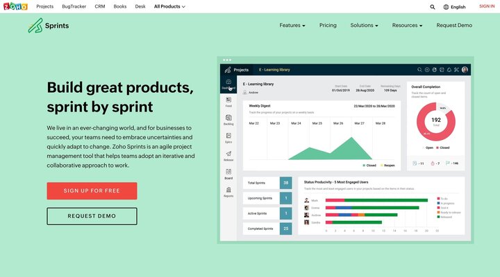 Online Agile Project Management Software | Zoho Sprints