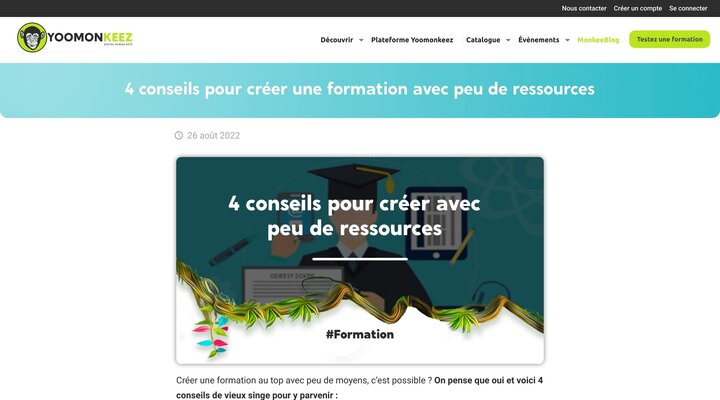 4 conseils pour créer une formation avec peu de ressources | Yoomonkeez