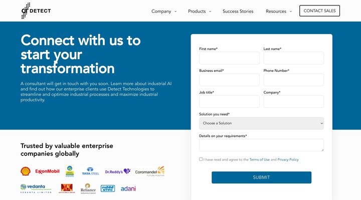 Contact Sales | Connect with Detect Technologies for questions