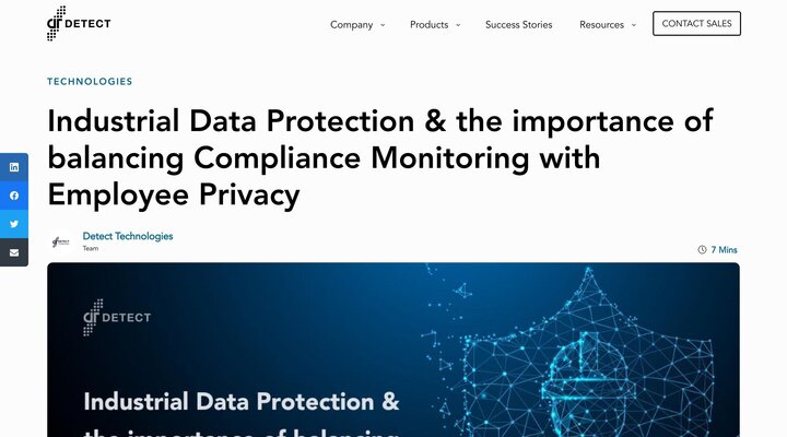 Industrial Data Protection & the importance of balancing Compliance Monitoring with Employee Privacy - Detect Technologies