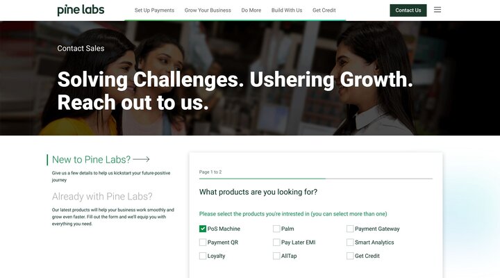 Pine Labs Contact Sales for New & Existing Merchants