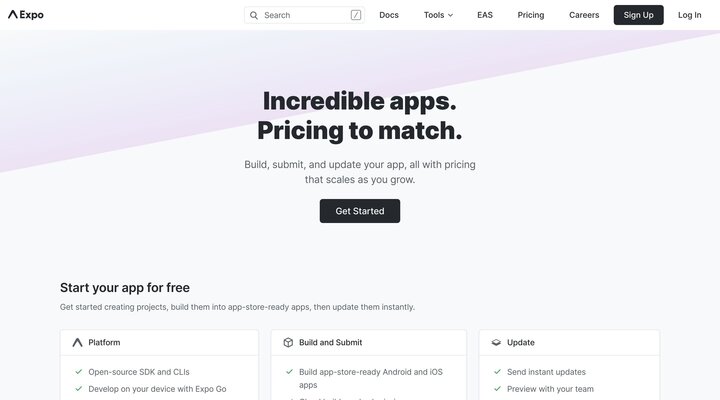 Expo Application Services (EAS) Pricing