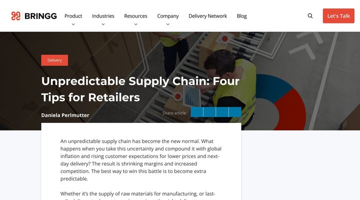 Unpredictable Supply Chain: Four Tips for Retailers