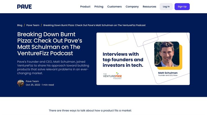 Breaking Down Burnt Pizza: Check Out Pave’s Matt Schulman on The VentureFizz Podcast