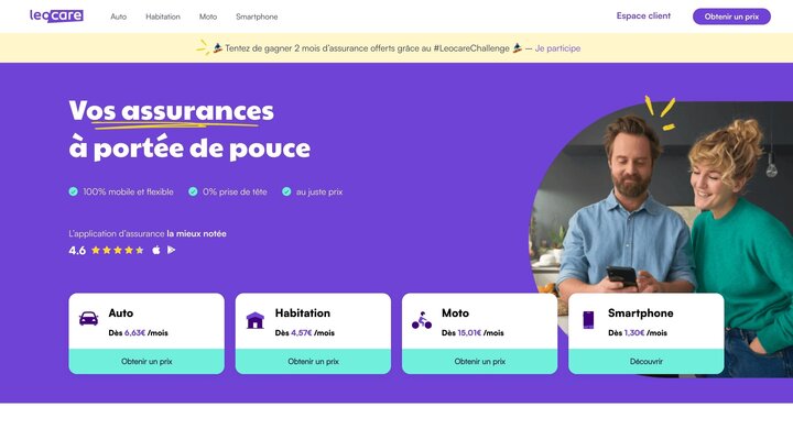 Leocare - L'assurance auto, moto, habitation, mobile nouvelle génération