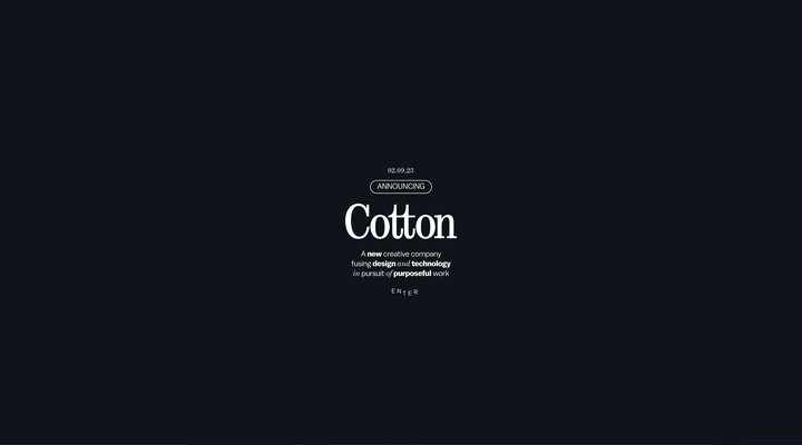 Cotton — A Technology-Driven Design Agency & Consultancy