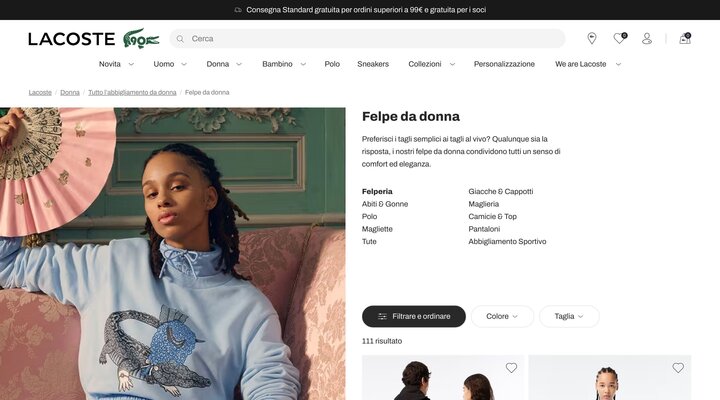 Felpe da donna | Abbigliamento donna | Lacoste