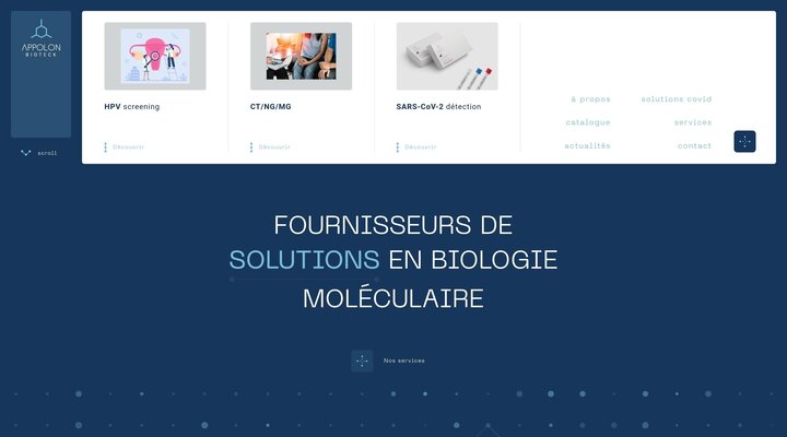 Appolon bioteck - accueil site web
